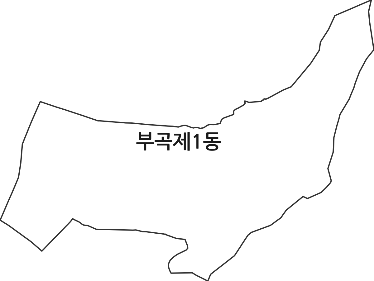 부산광역시 금정구 부곡제1동 행정동 행정구역 경계 지도