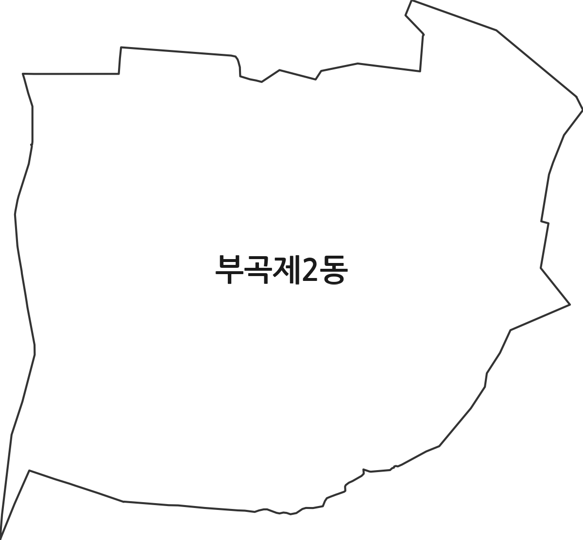 부산광역시 금정구 부곡제2동 행정동 행정구역 경계 지도