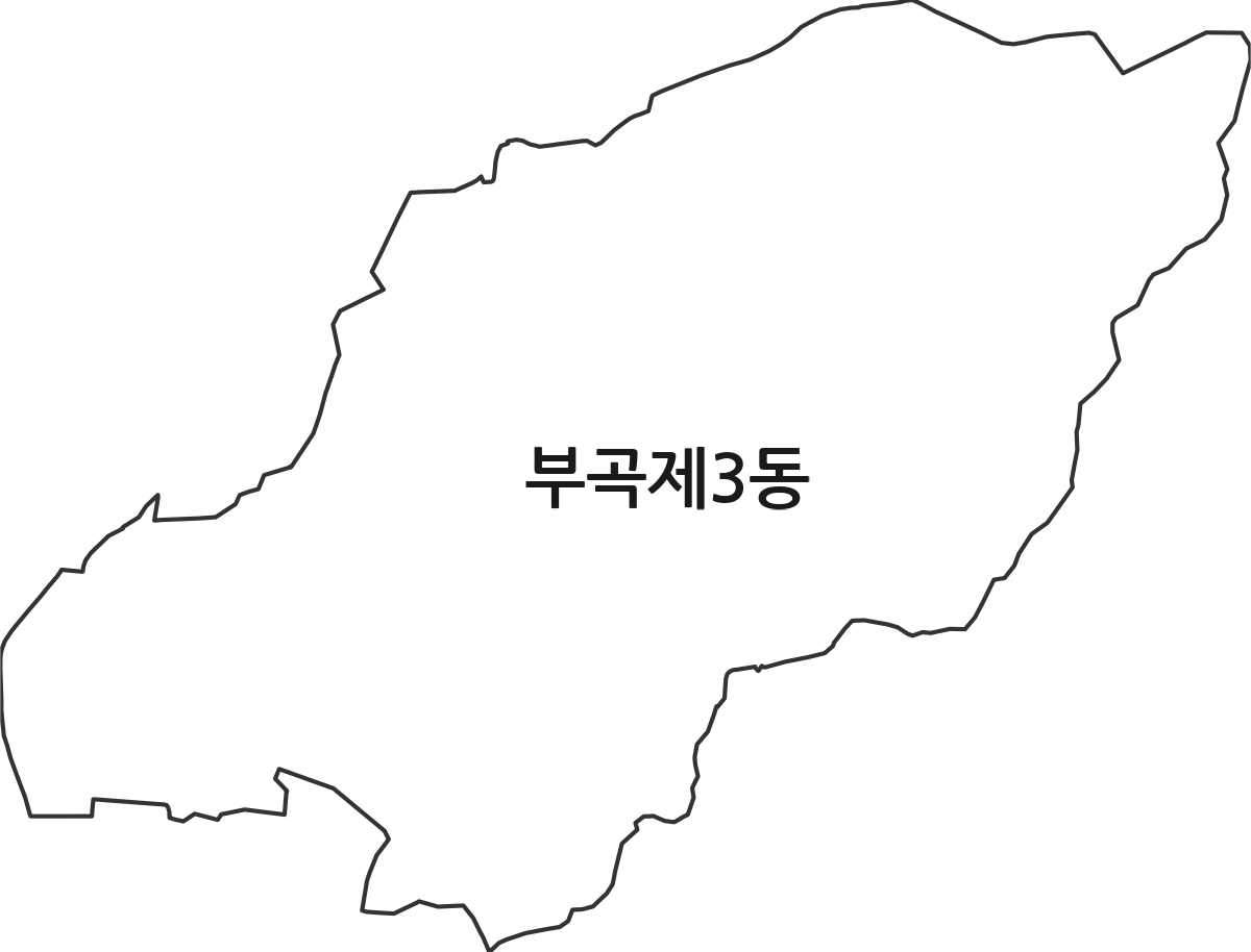 부산광역시 금정구 부곡제3동 행정동 행정구역 경계 지도