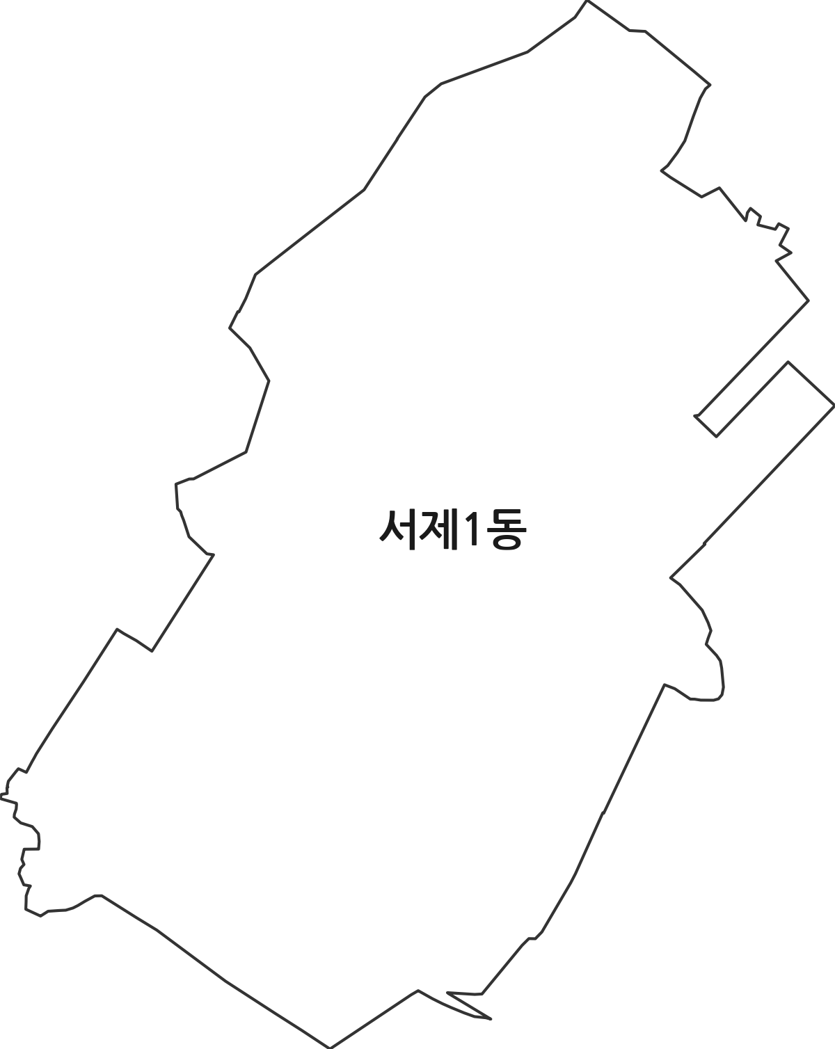 부산광역시 금정구 서제1동 행정동 행정구역 경계 지도