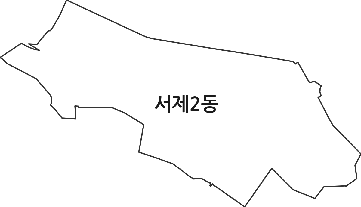 부산광역시 금정구 서제2동 행정동 행정구역 경계 지도