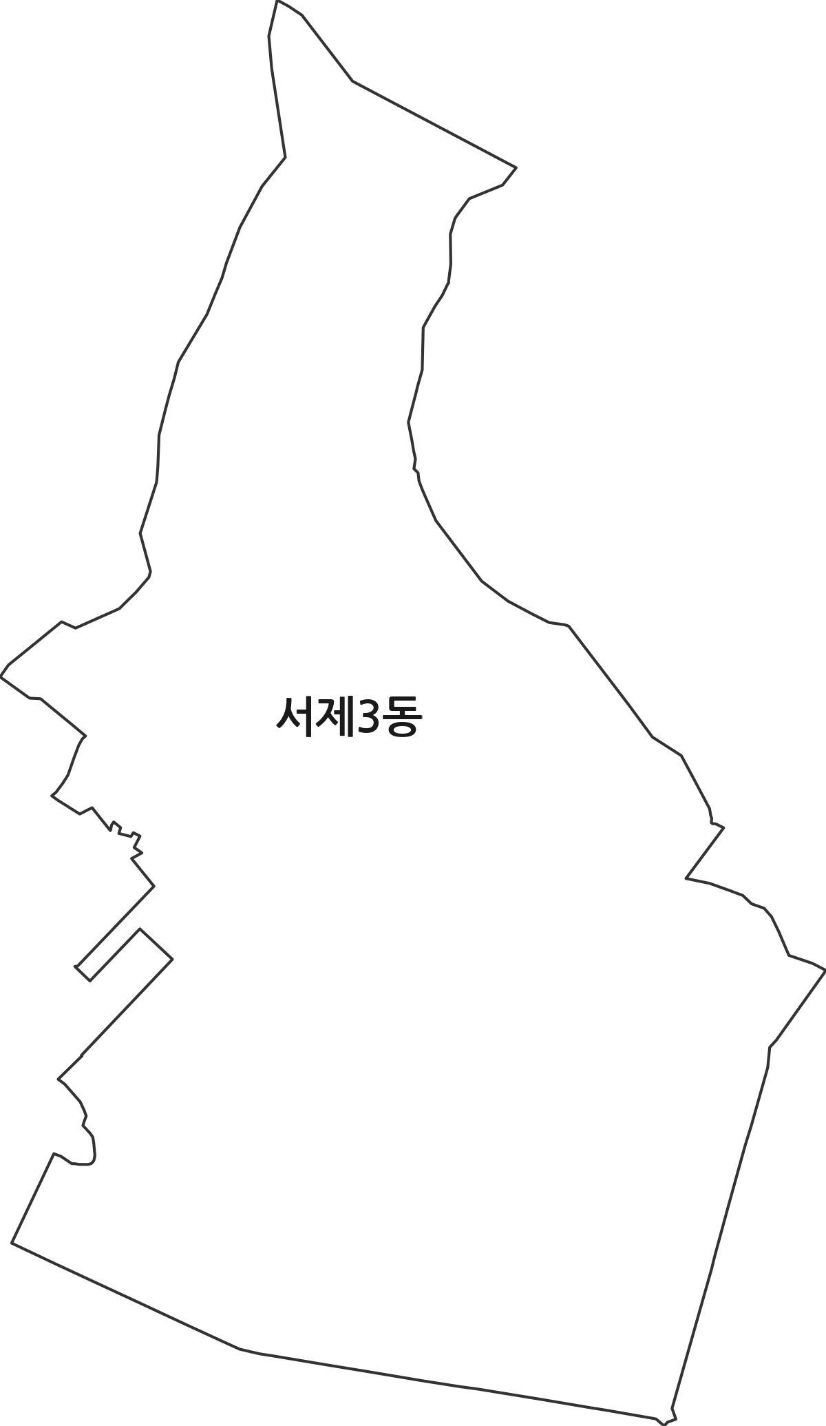 부산광역시 금정구 서제3동 행정동 행정구역 경계 지도
