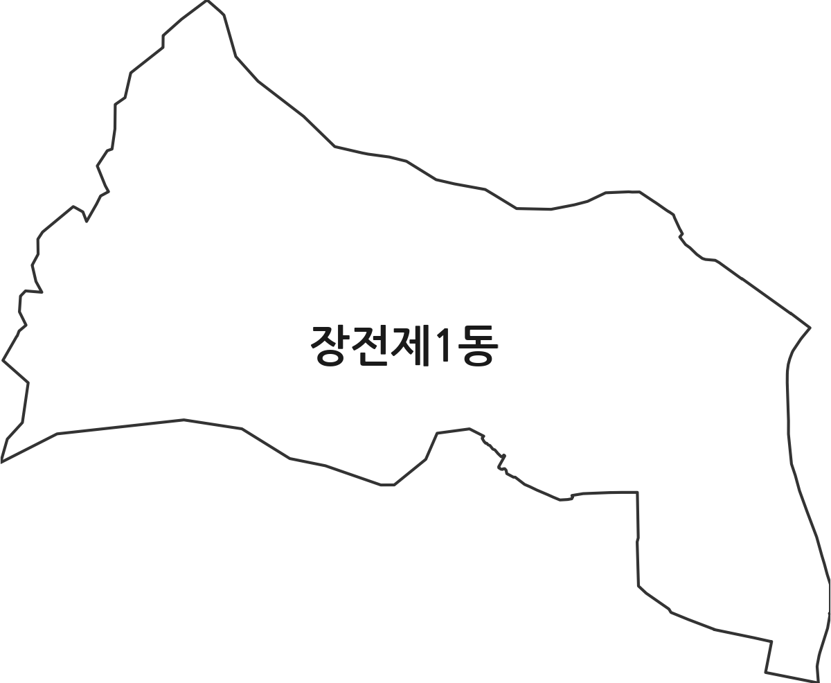부산광역시 금정구 장전제1동 행정동 행정구역 경계 지도