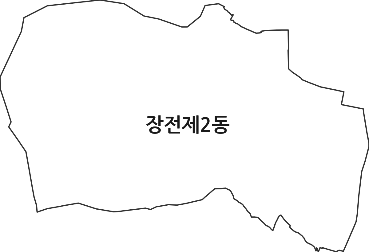 부산광역시 금정구 장전제2동 행정동 행정구역 경계 지도