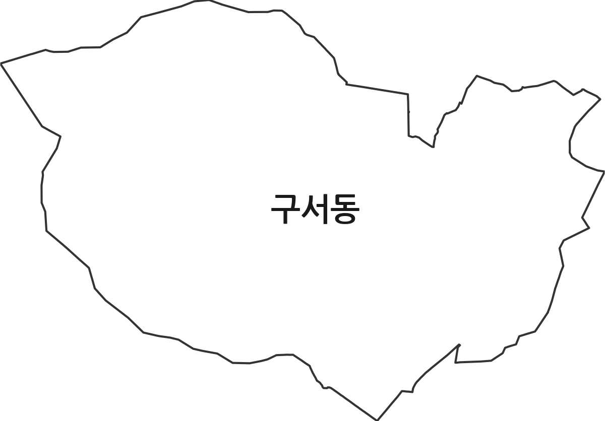 부산광역시 금정구 구서동 법정동 행정구역 경계 지도