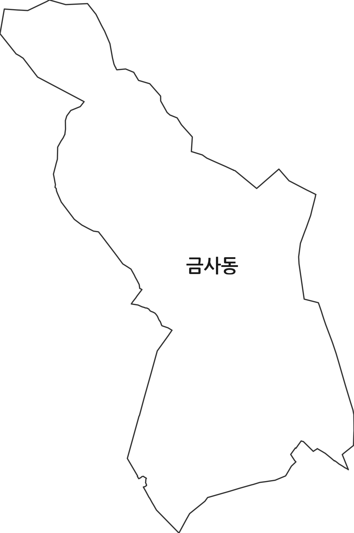 부산광역시 금정구 금사동 법정동 행정구역 경계 지도