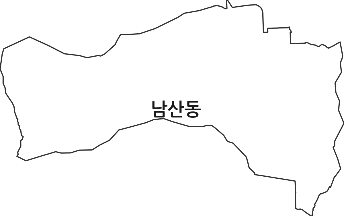 부산광역시 금정구 남산동 법정동 행정구역 경계 지도