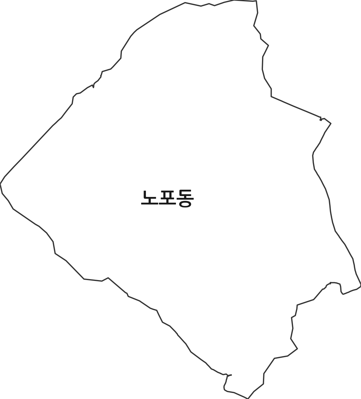 부산광역시 금정구 노포동 법정동 행정구역 경계 지도