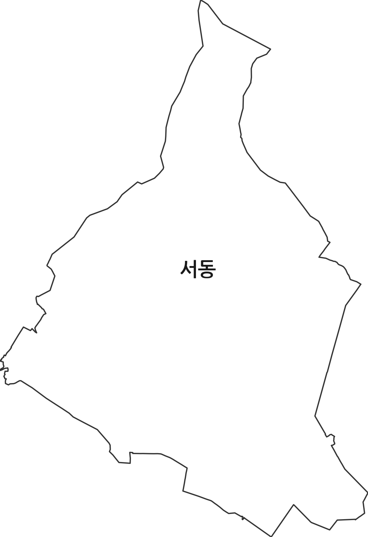 부산광역시 금정구 서동 법정동 행정구역 경계 지도