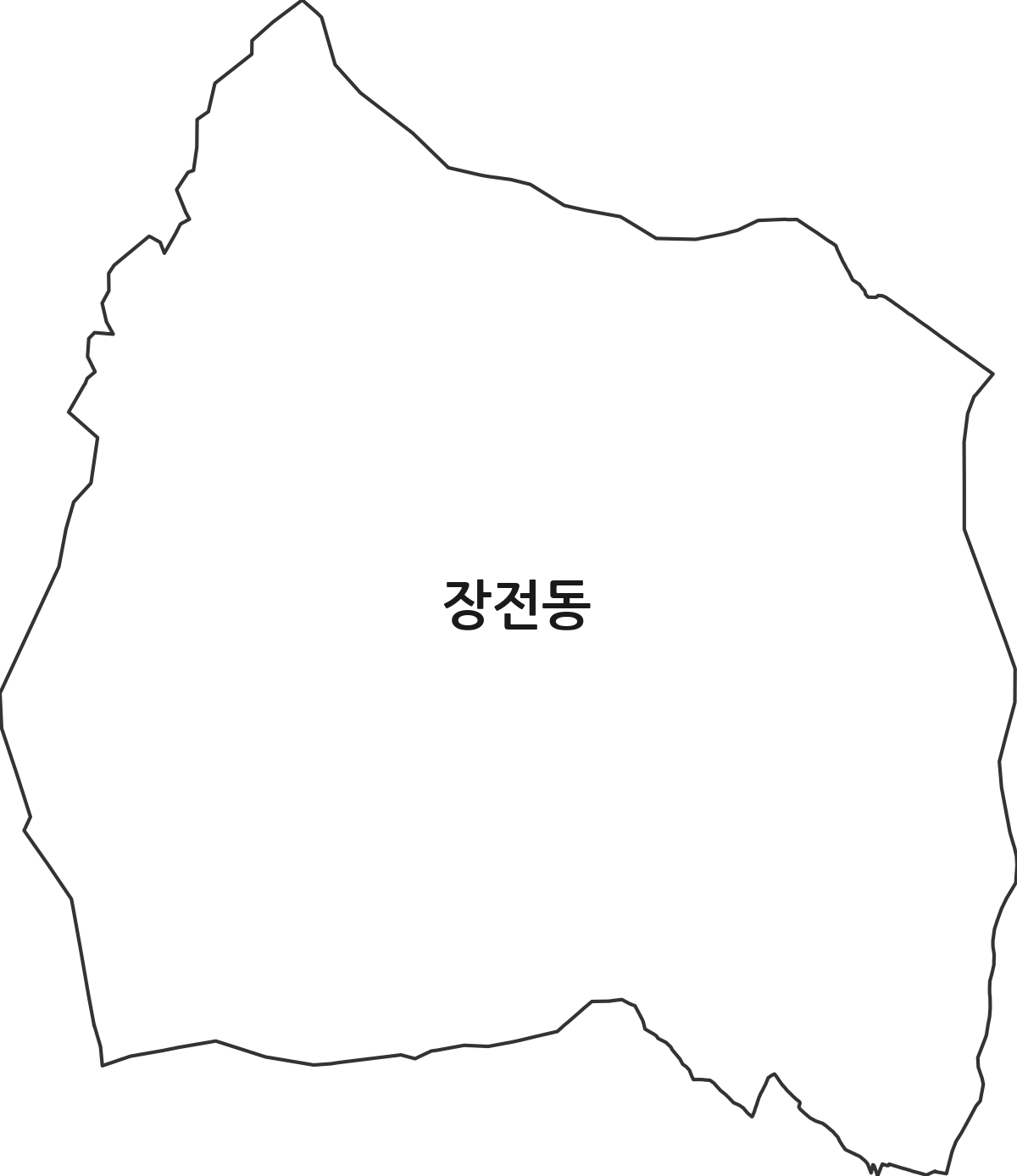 부산광역시 금정구 장전동 법정동 행정구역 경계 지도