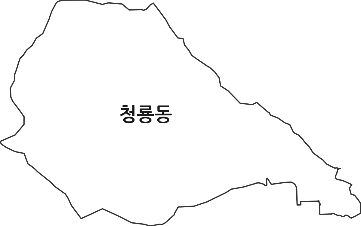 부산광역시 금정구 청룡동 법정동 행정구역 경계 지도