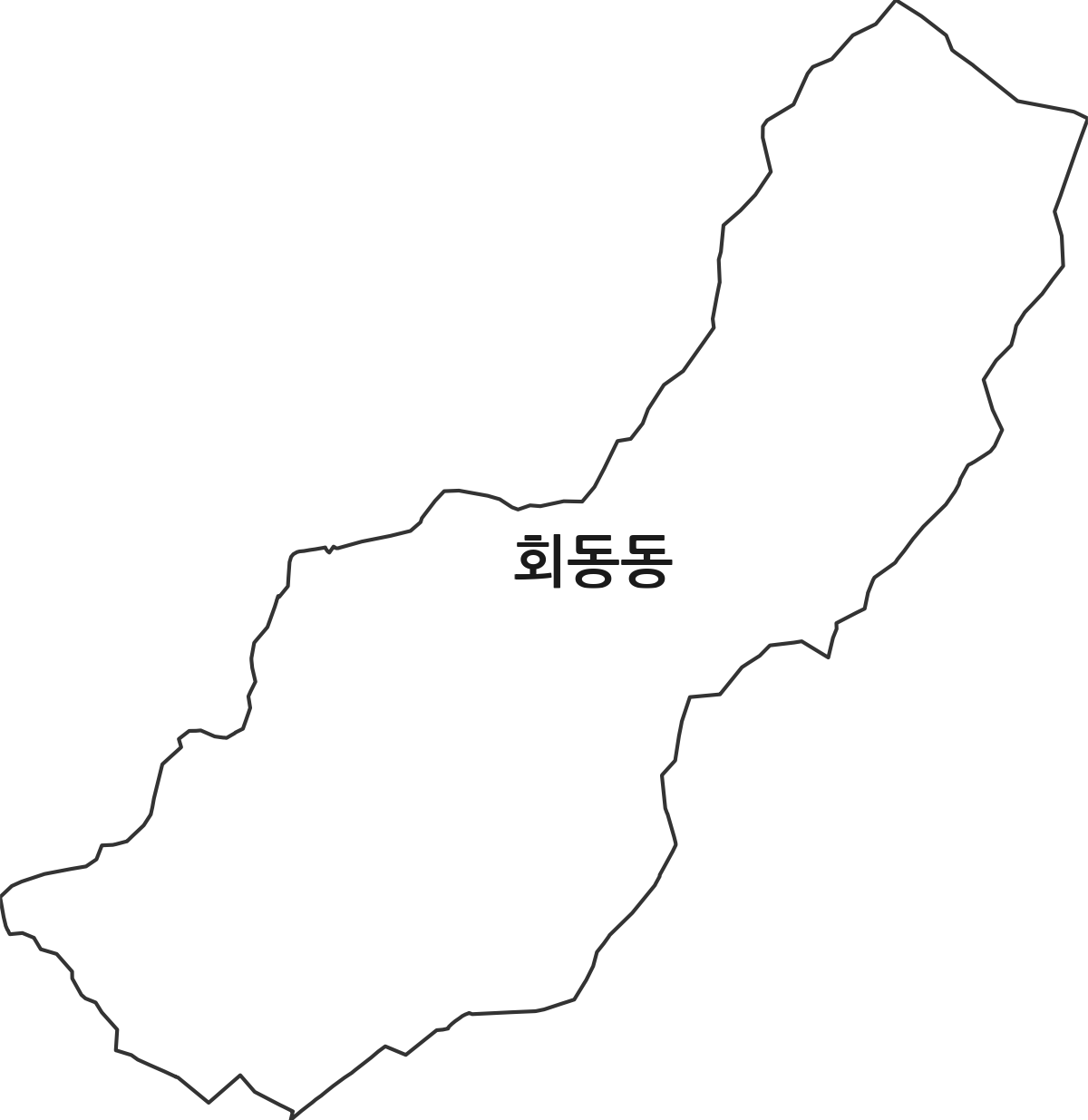 부산광역시 금정구 회동동 법정동 행정구역 경계 지도