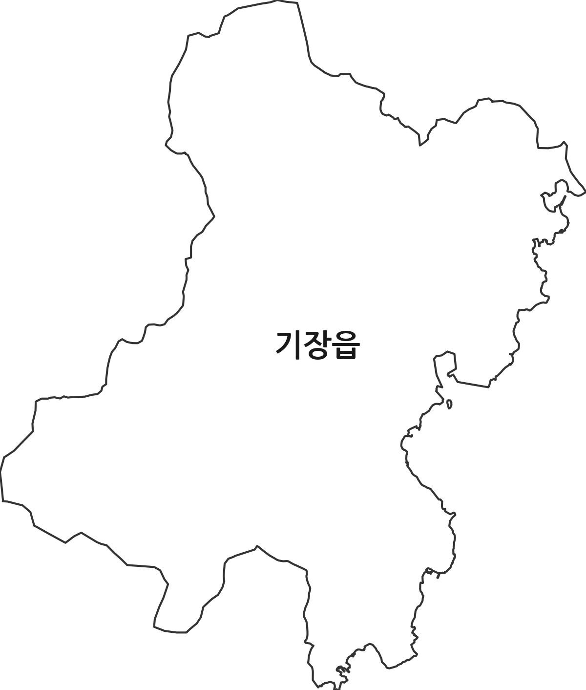 부산광역시 기장군 기장읍 행정동 행정구역 경계 지도