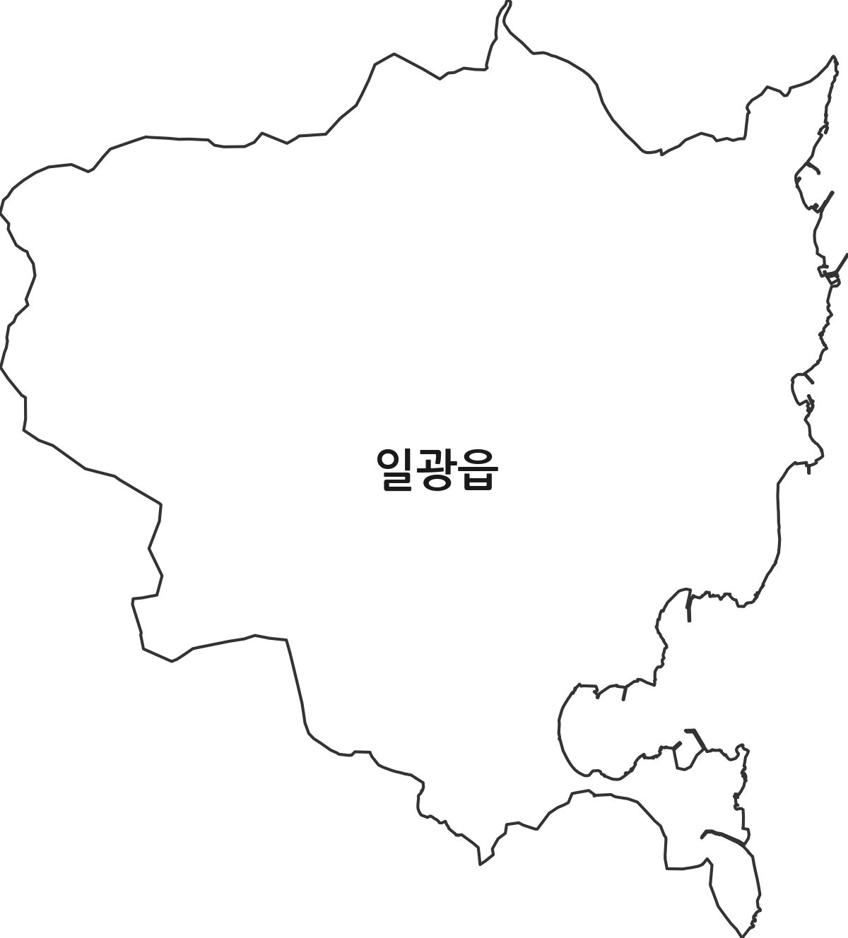 부산광역시 기장군 일광읍 행정동 행정구역 경계 지도