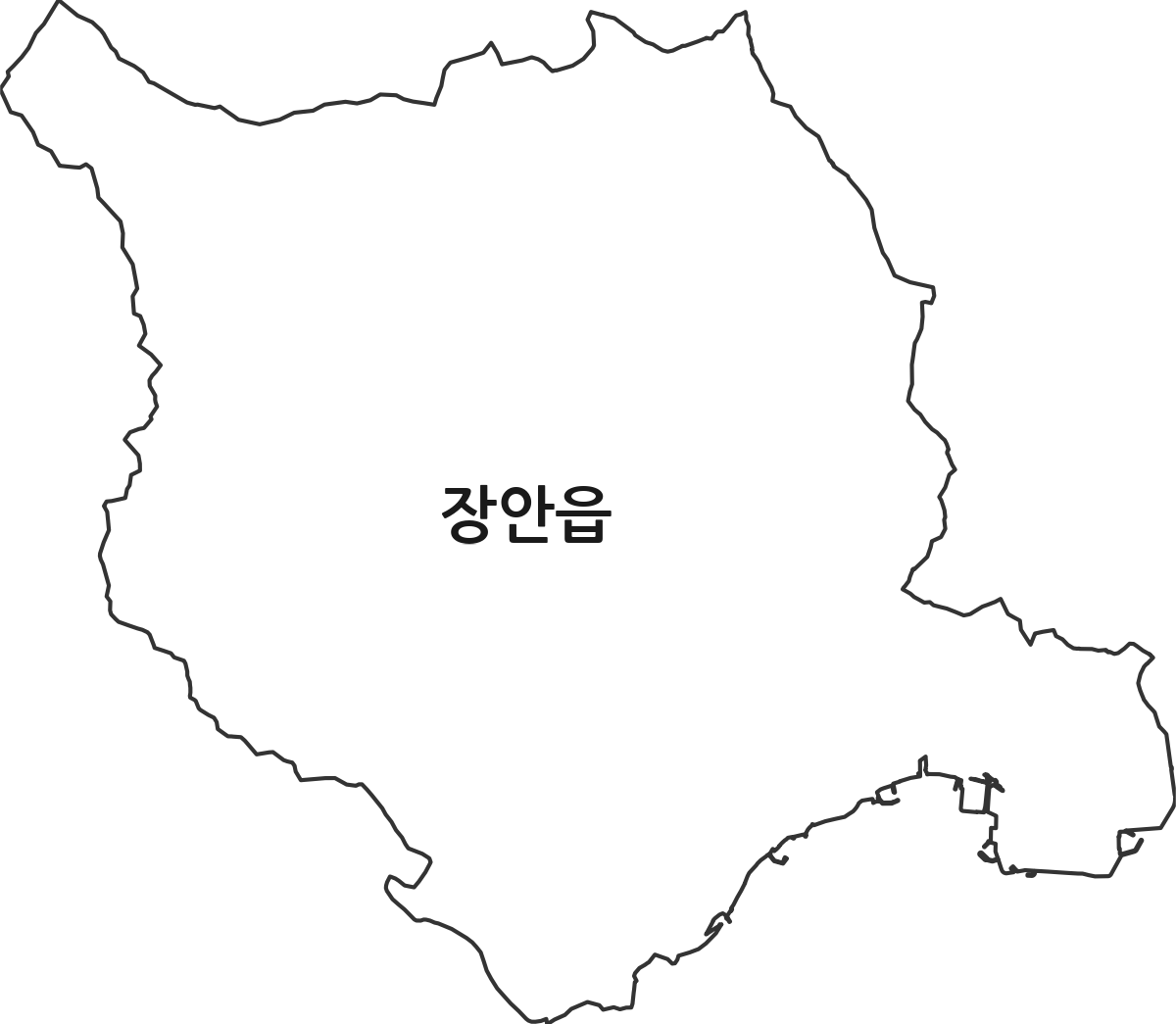 부산광역시 기장군 장안읍 행정동 행정구역 경계 지도