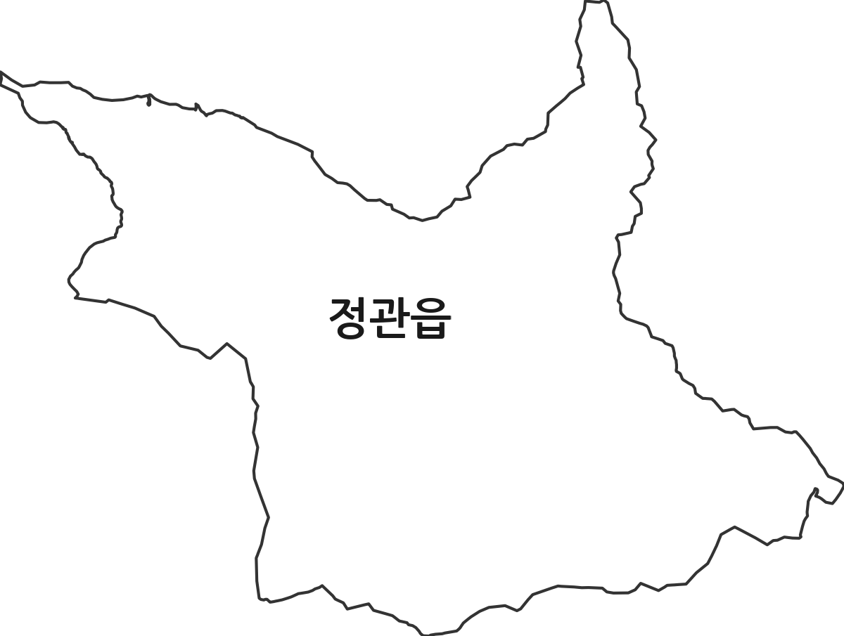 부산광역시 기장군 정관읍 행정동 행정구역 경계 지도