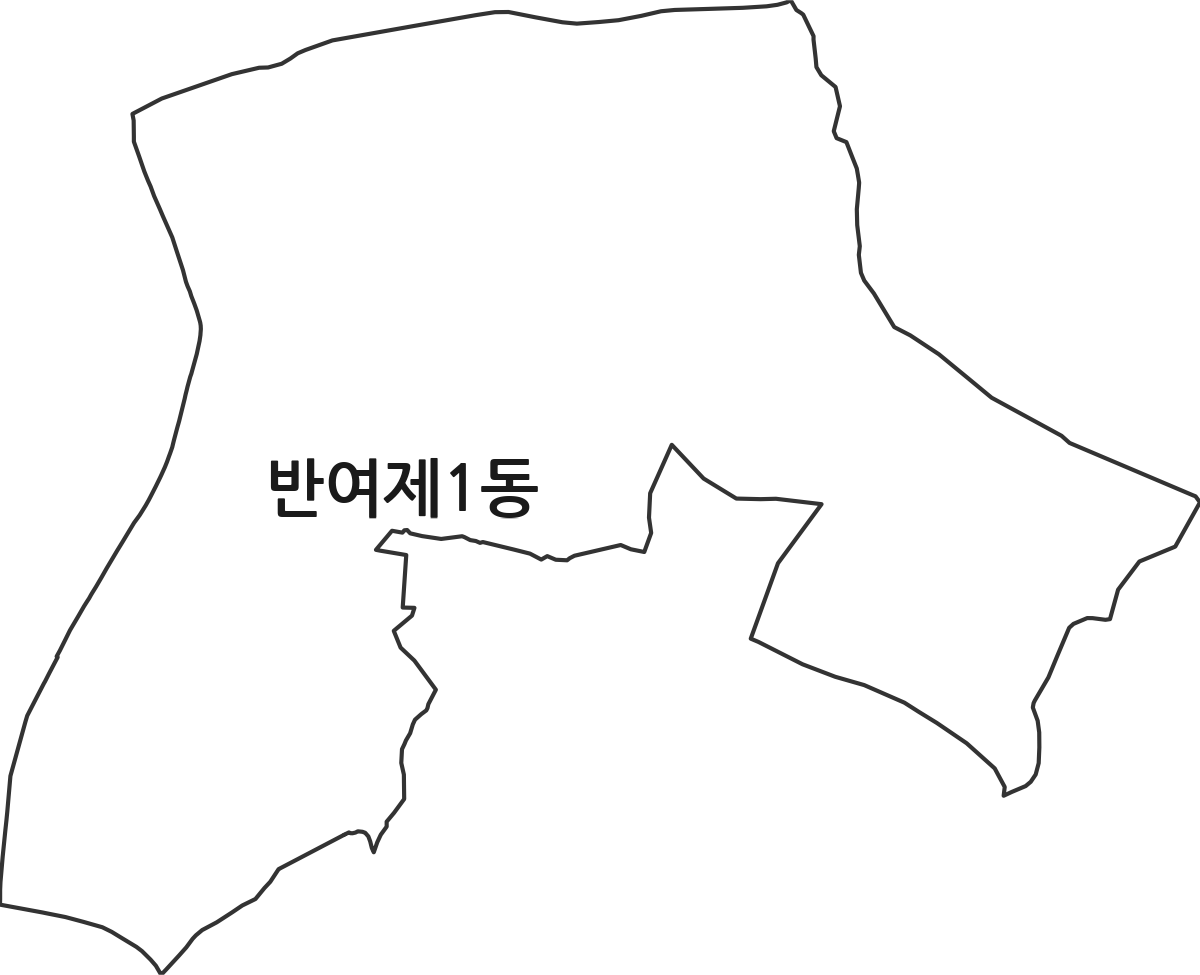 부산광역시 해운대구 반여제1동 행정동 행정구역 경계 지도