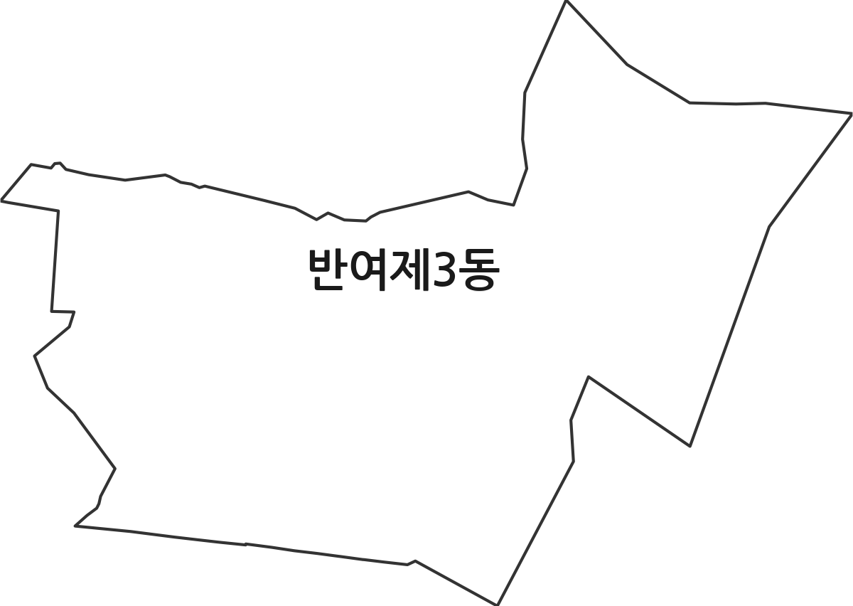 부산광역시 해운대구 반여제3동 행정동 행정구역 경계 지도