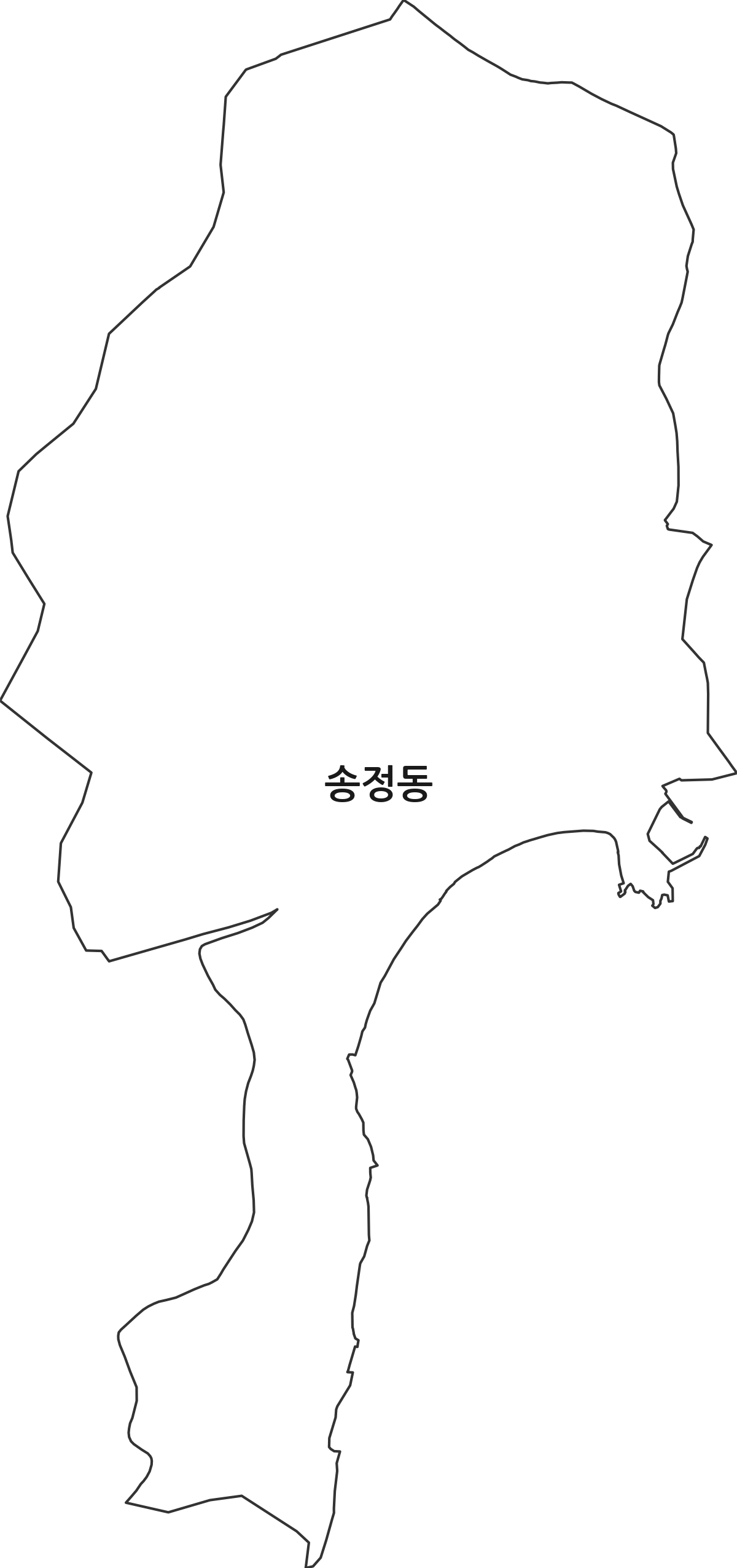 부산광역시 해운대구 송정동 행정동 행정구역 경계 지도