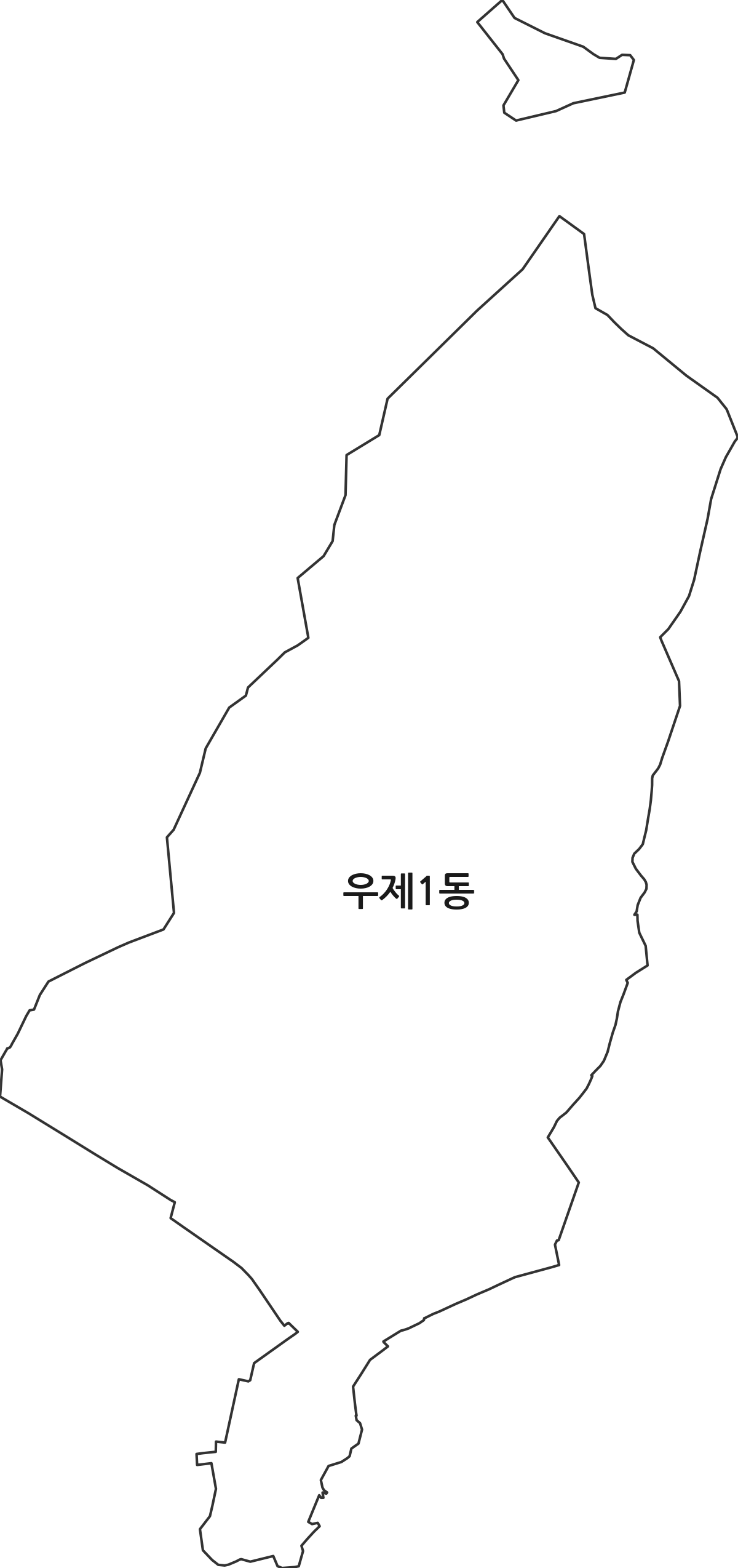 부산광역시 해운대구 우제1동 행정동 행정구역 경계 지도