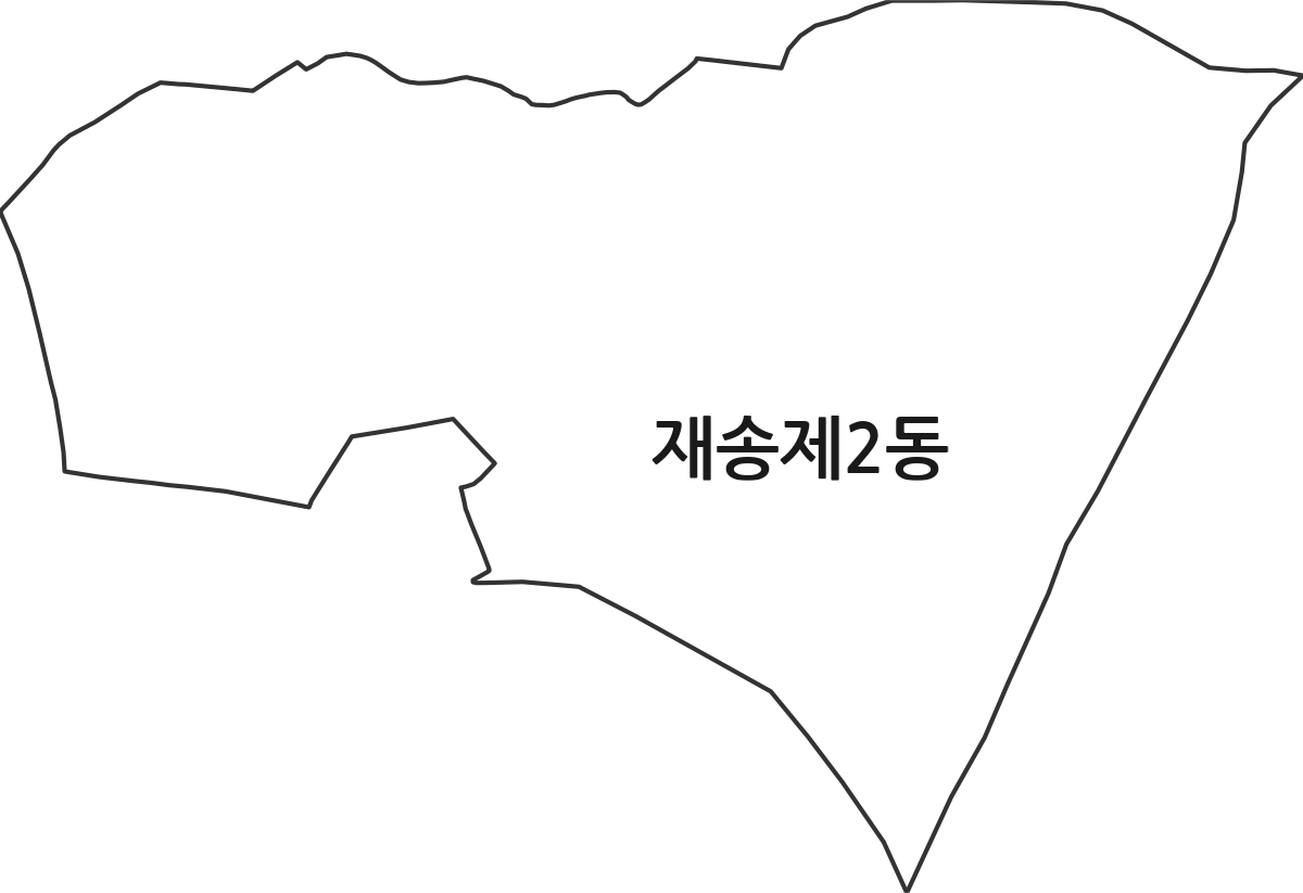 부산광역시 해운대구 재송제2동 행정동 행정구역 경계 지도