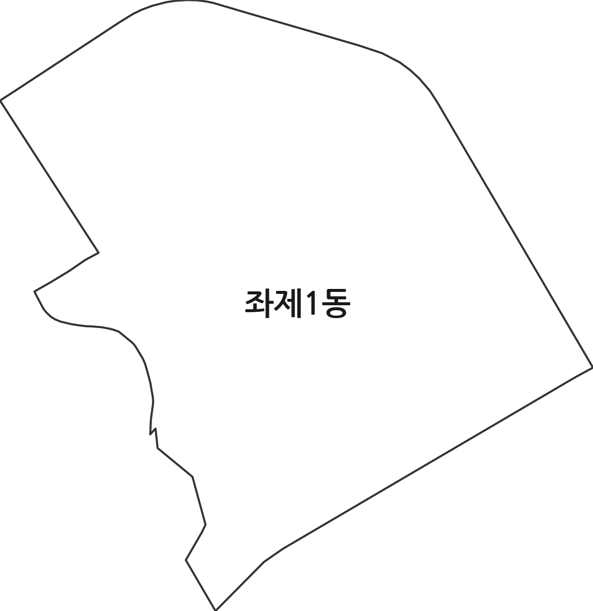 부산광역시 해운대구 좌제1동 행정동 행정구역 경계 지도