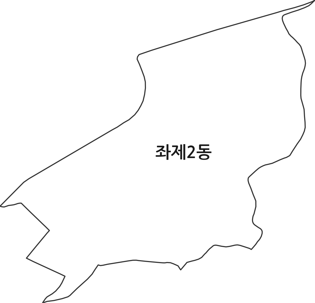 부산광역시 해운대구 좌제2동 행정동 행정구역 경계 지도