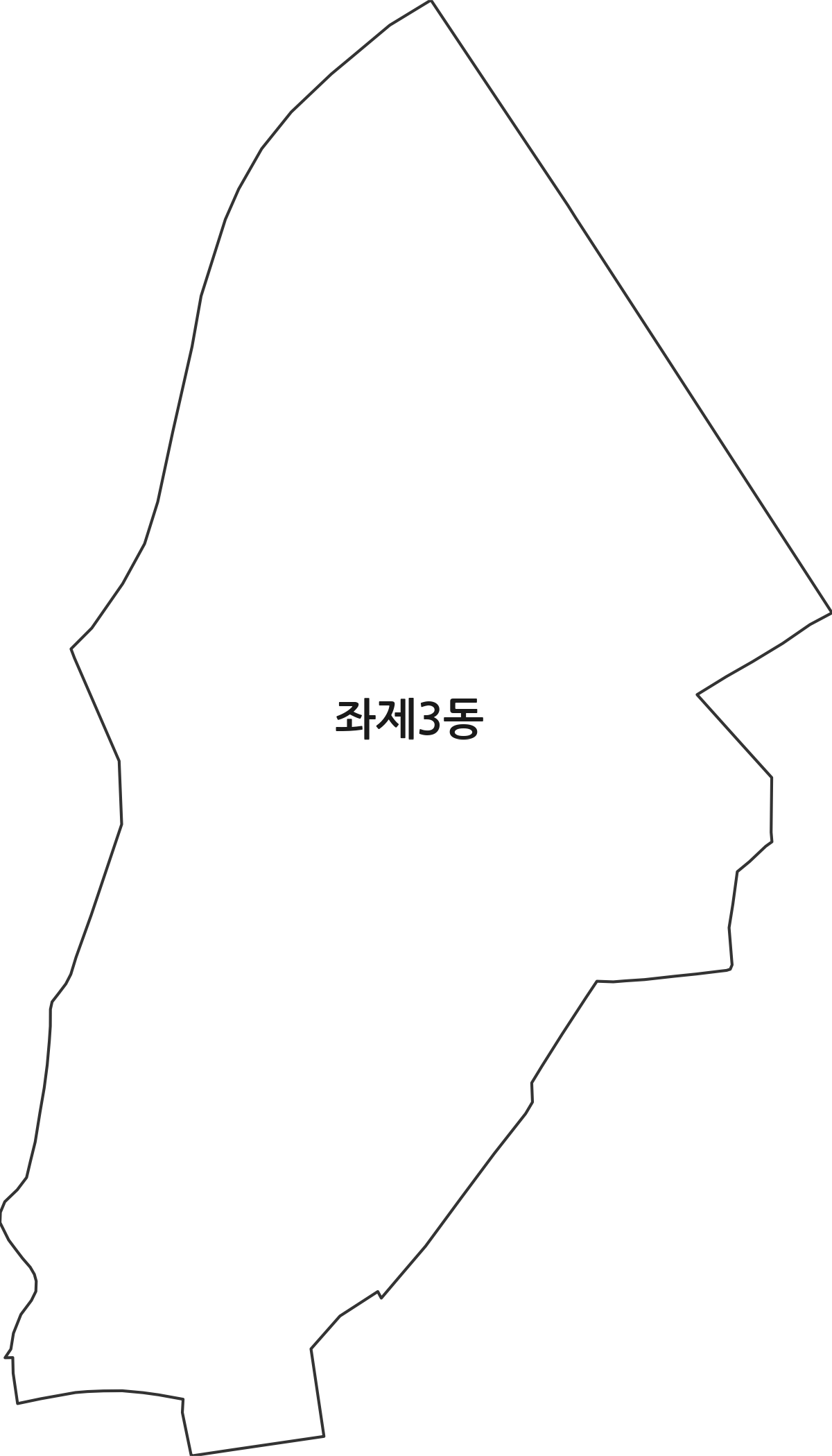 부산광역시 해운대구 좌제3동 행정동 행정구역 경계 지도