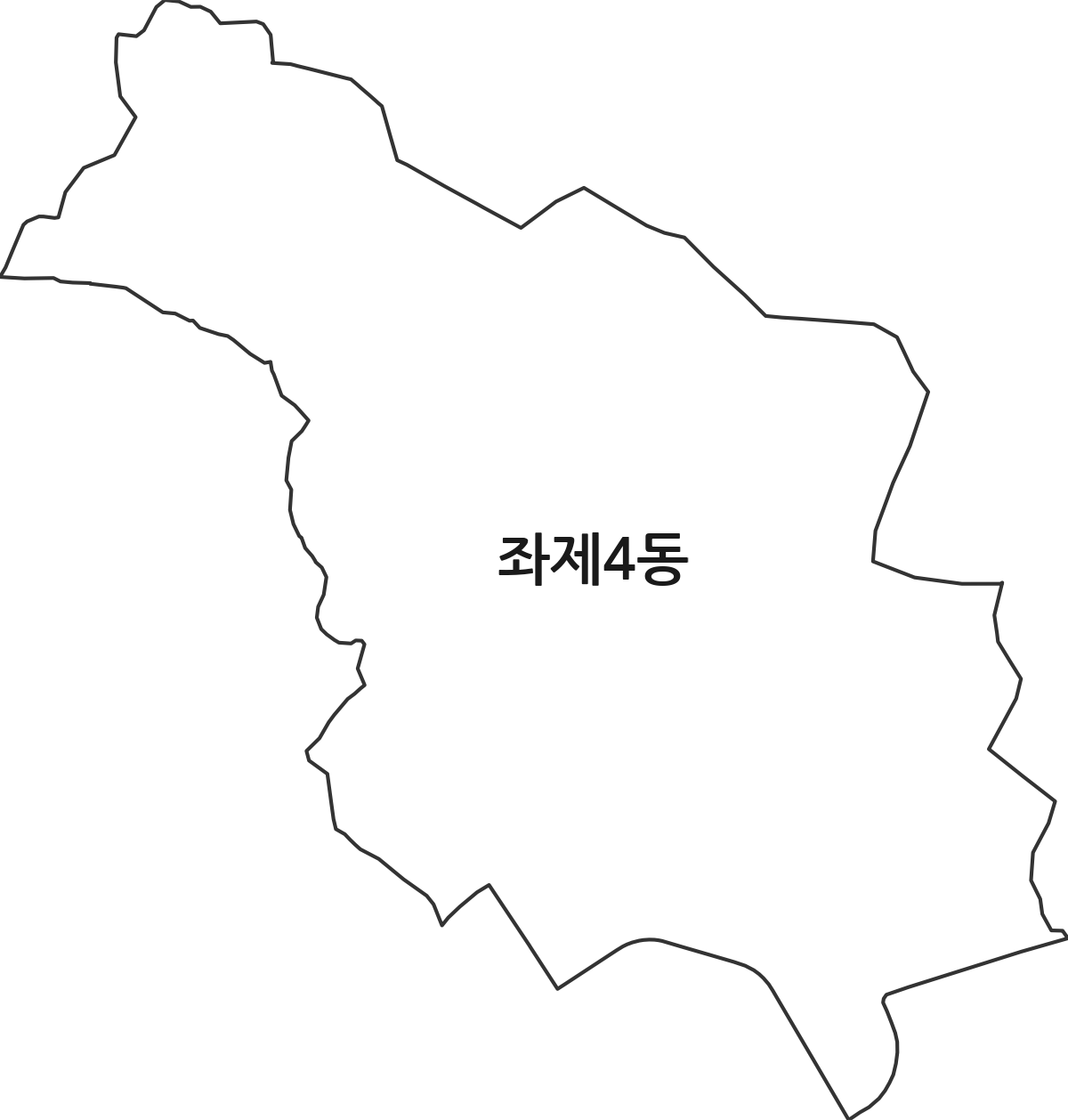 부산광역시 해운대구 좌제4동 행정동 행정구역 경계 지도