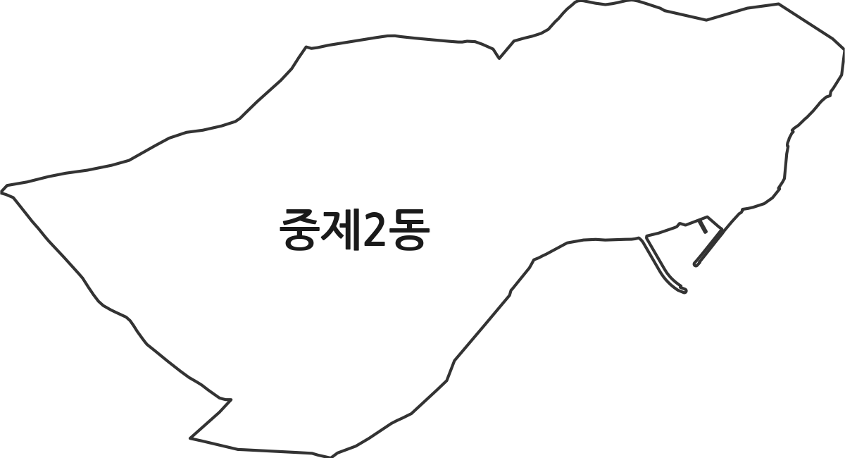 부산광역시 해운대구 중제2동 행정동 행정구역 경계 지도