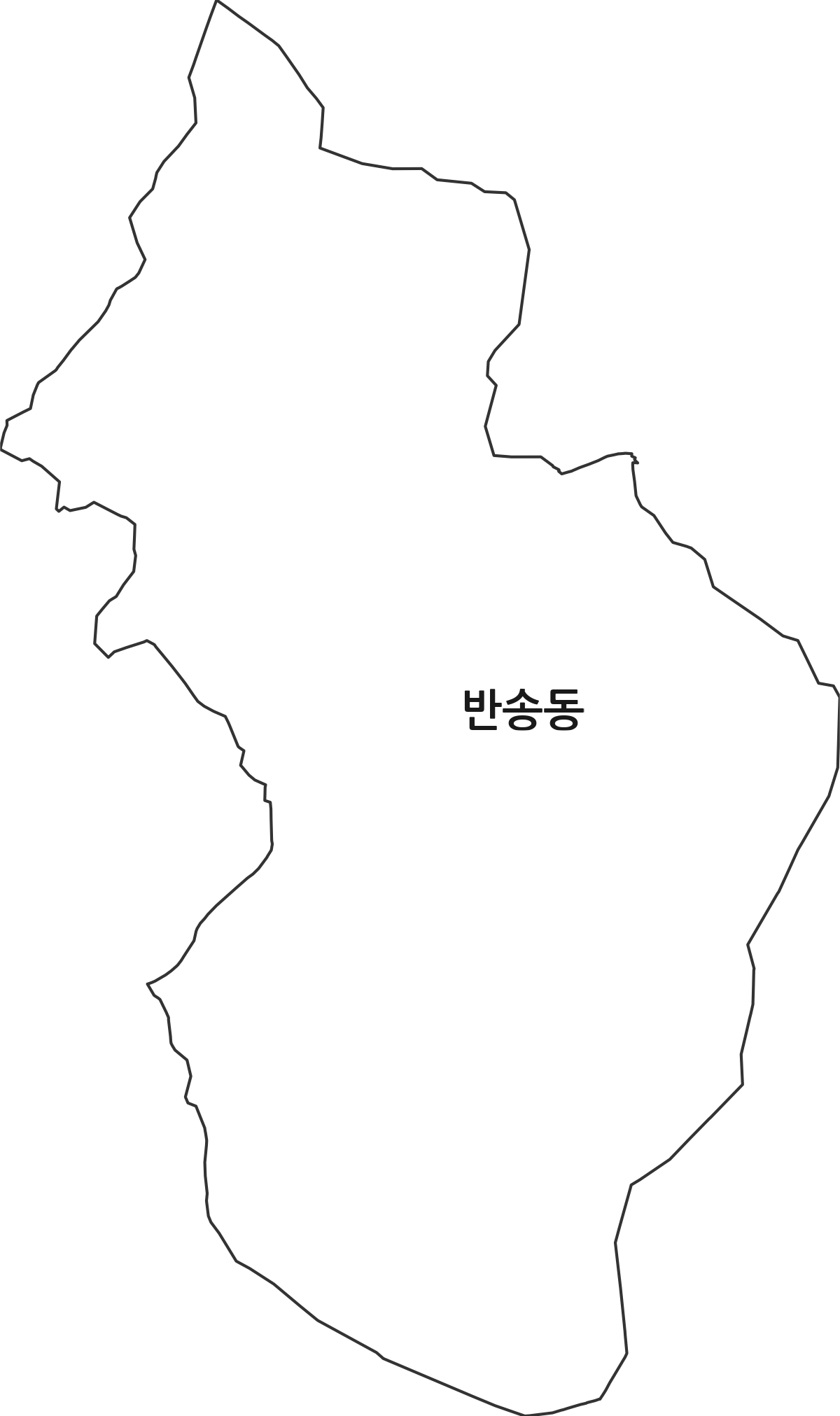 부산광역시 해운대구 반송동 법정동 행정구역 경계 지도