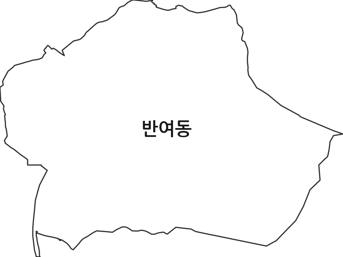 부산광역시 해운대구 반여동 법정동 행정구역 경계 지도
