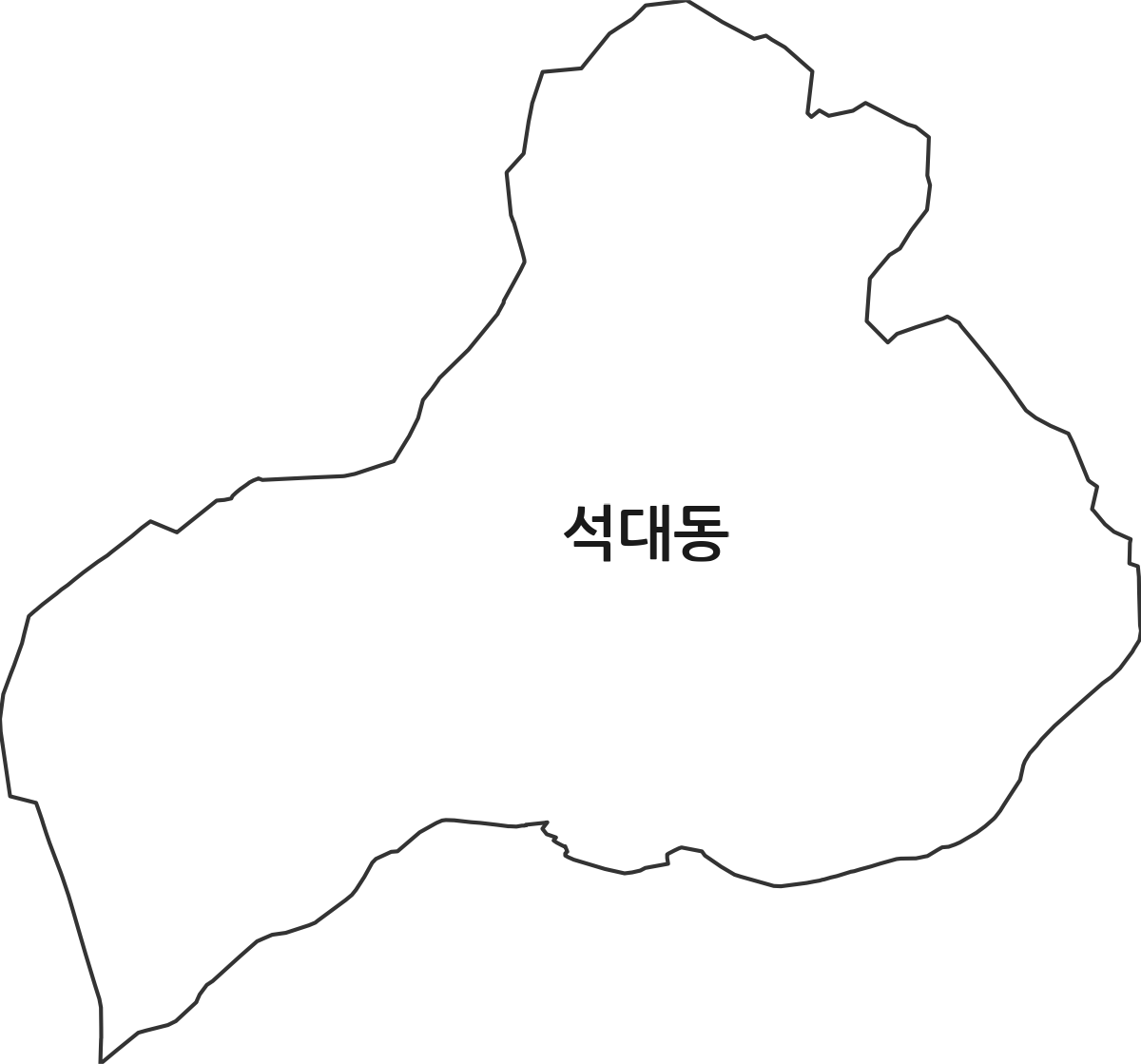 부산광역시 해운대구 석대동 법정동 행정구역 경계 지도