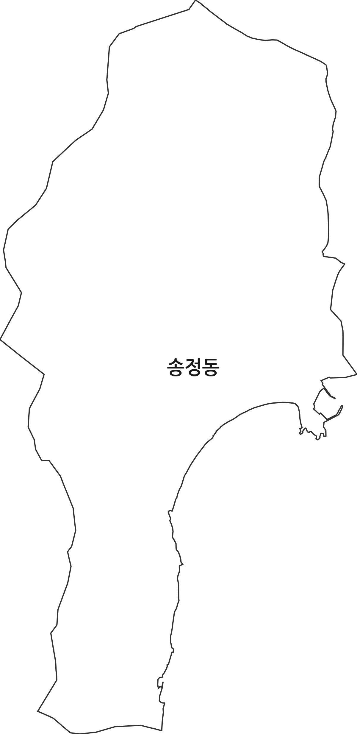부산광역시 해운대구 송정동 법정동 행정구역 경계 지도