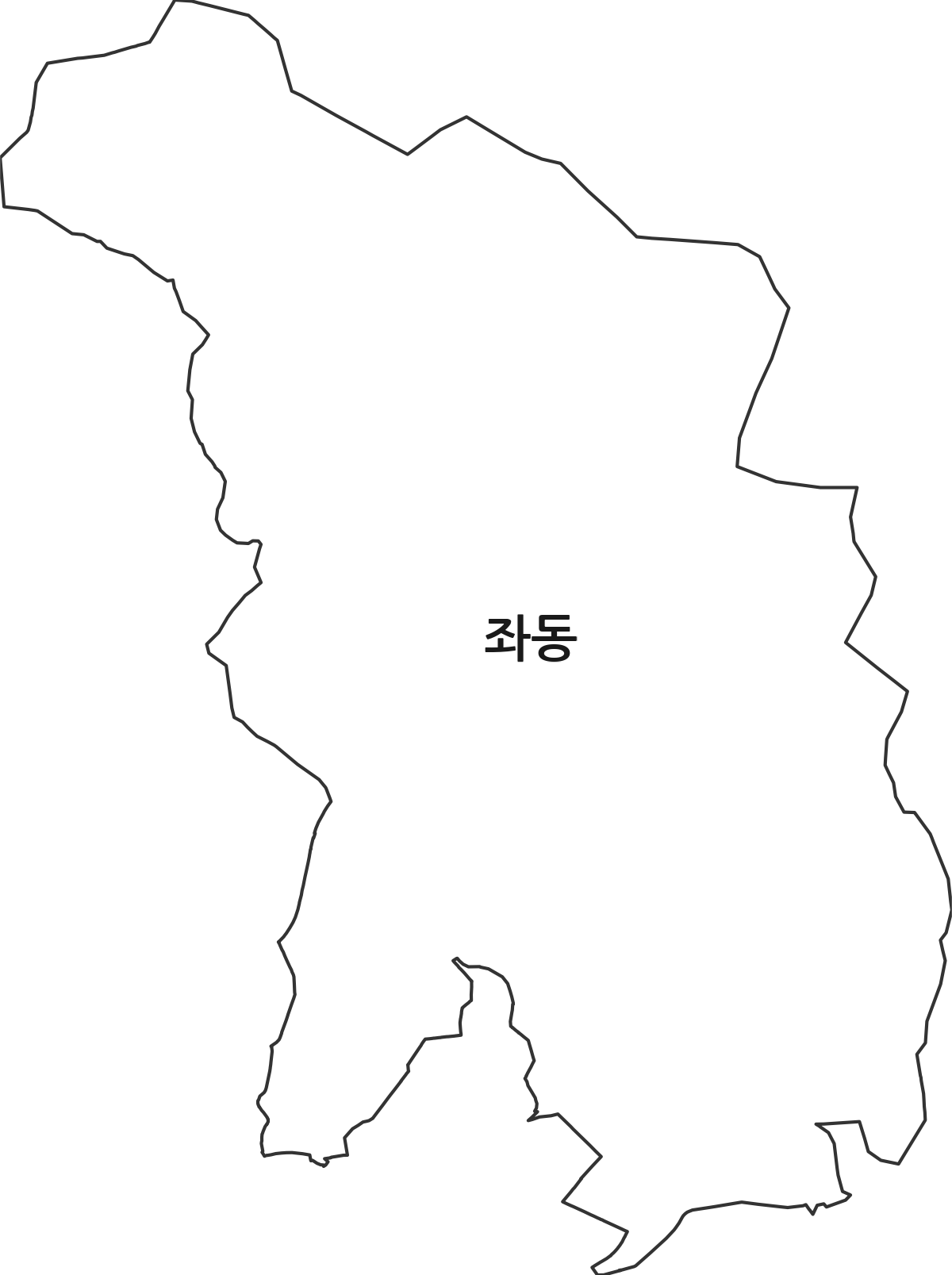 부산광역시 해운대구 좌동 법정동 행정구역 경계 지도