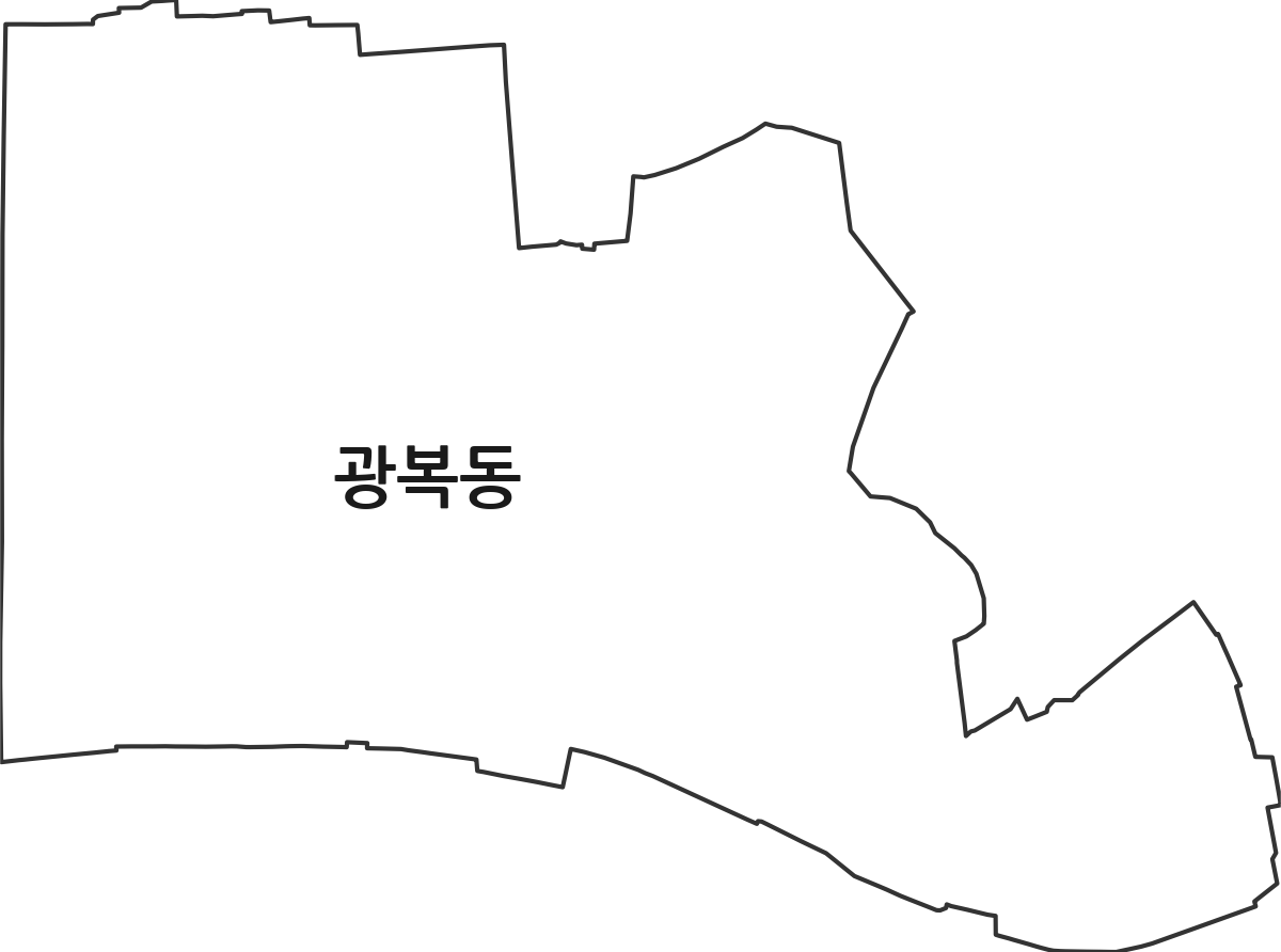 부산광역시 중구 광복동 행정동 행정구역 경계 지도