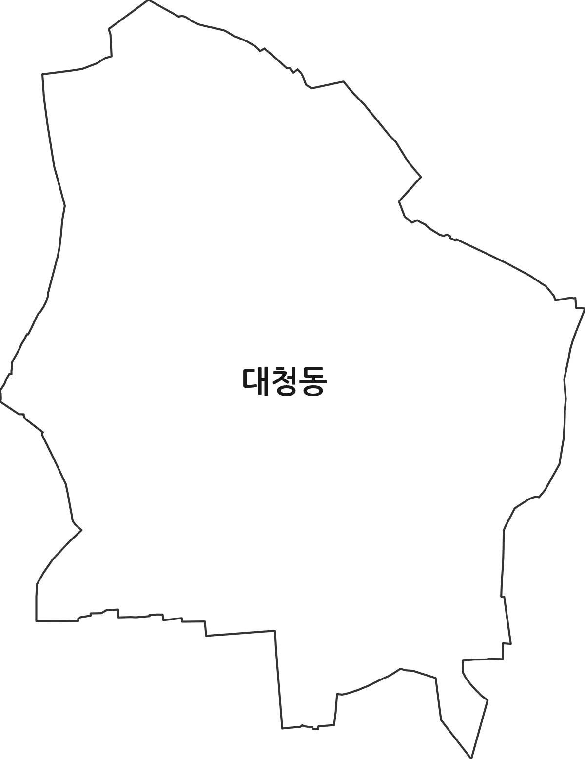 부산광역시 중구 대청동 행정동 행정구역 경계 지도