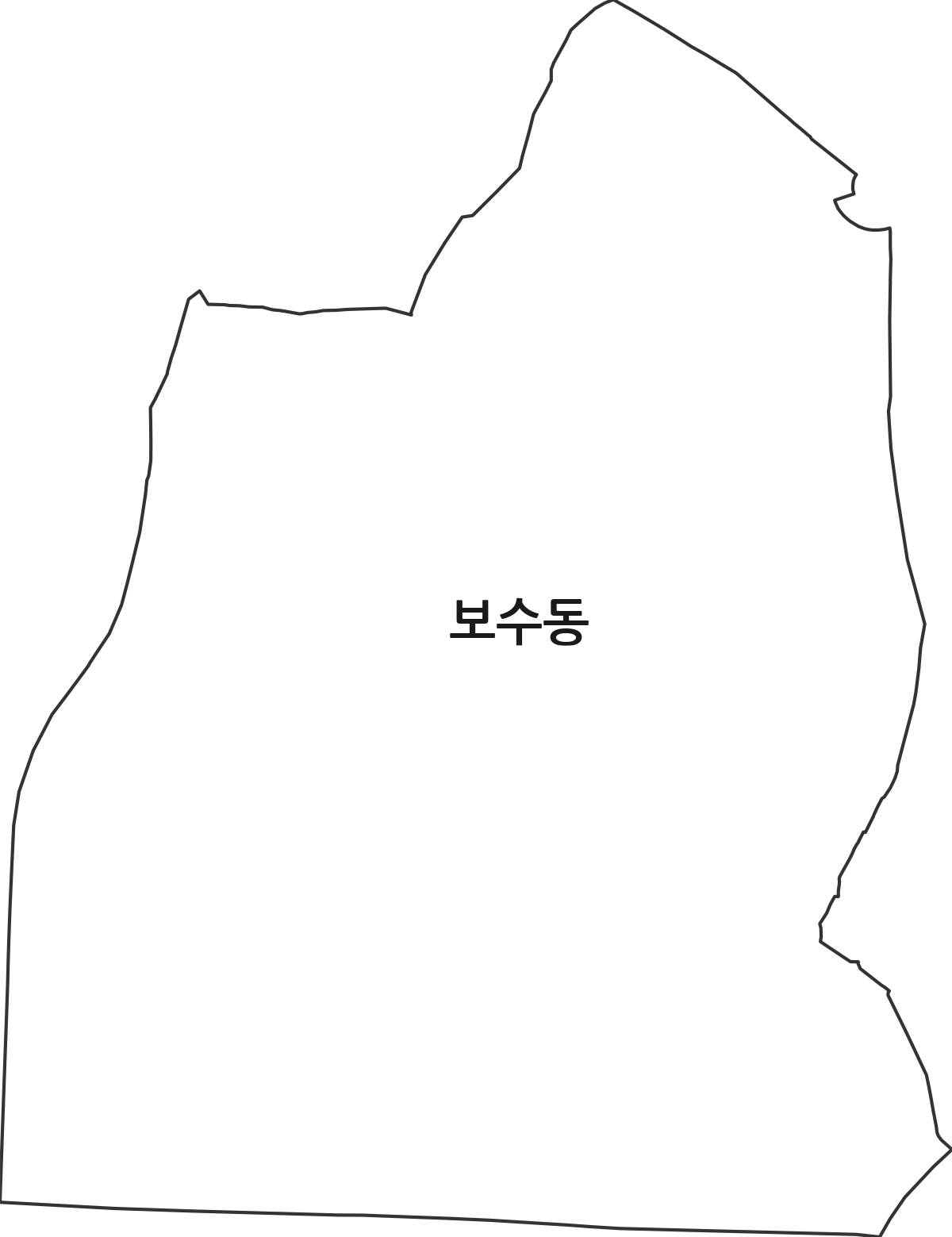 부산광역시 중구 보수동 행정동 행정구역 경계 지도