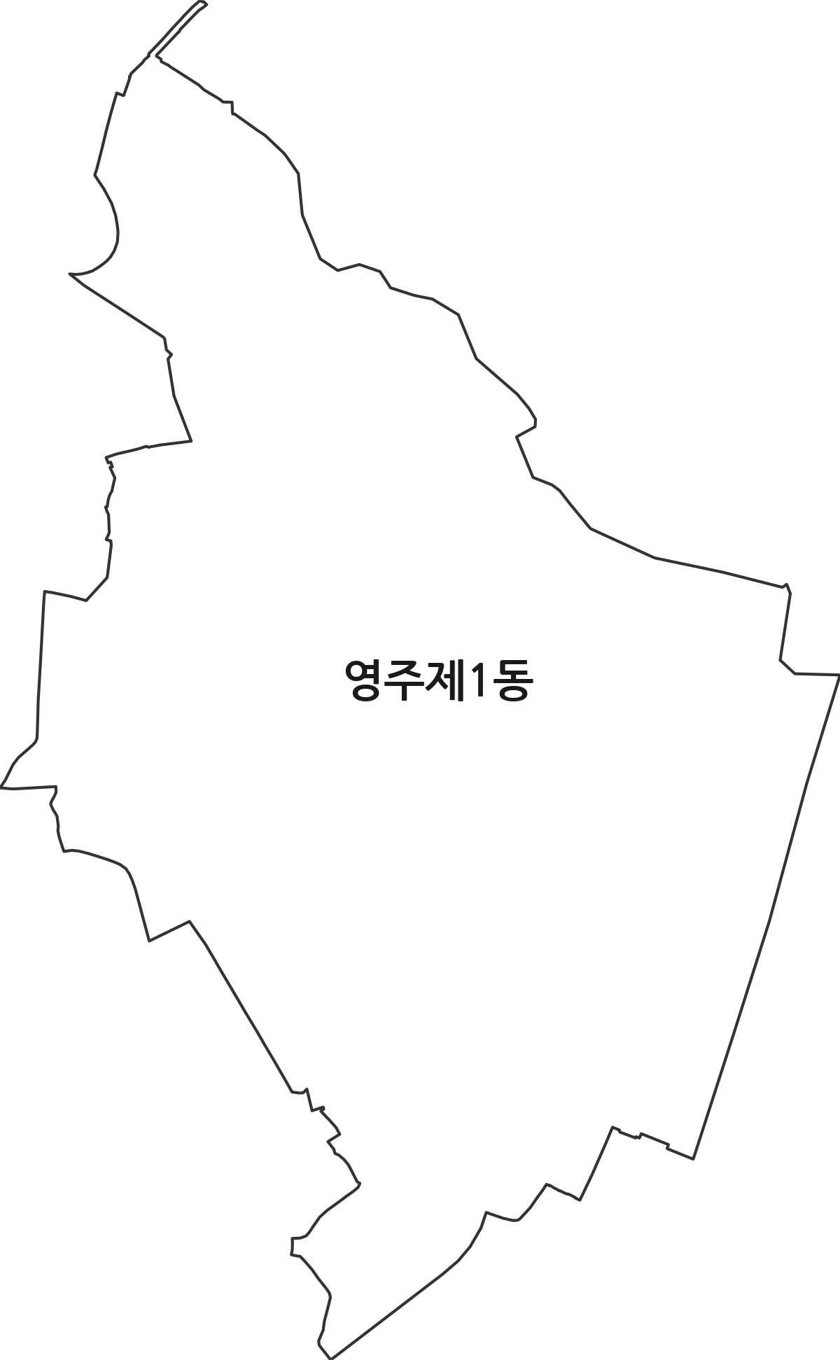 부산광역시 중구 영주제1동 행정동 행정구역 경계 지도