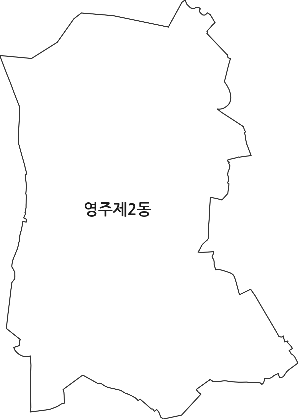 부산광역시 중구 영주제2동 행정동 행정구역 경계 지도