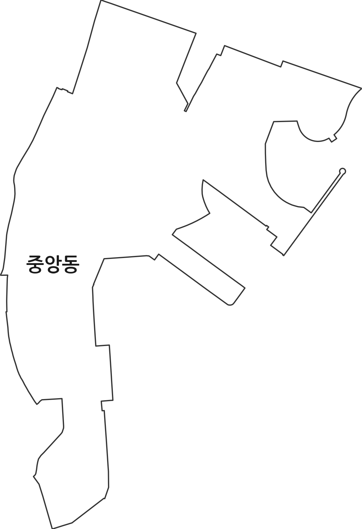 부산광역시 중구 중앙동 행정동 행정구역 경계 지도