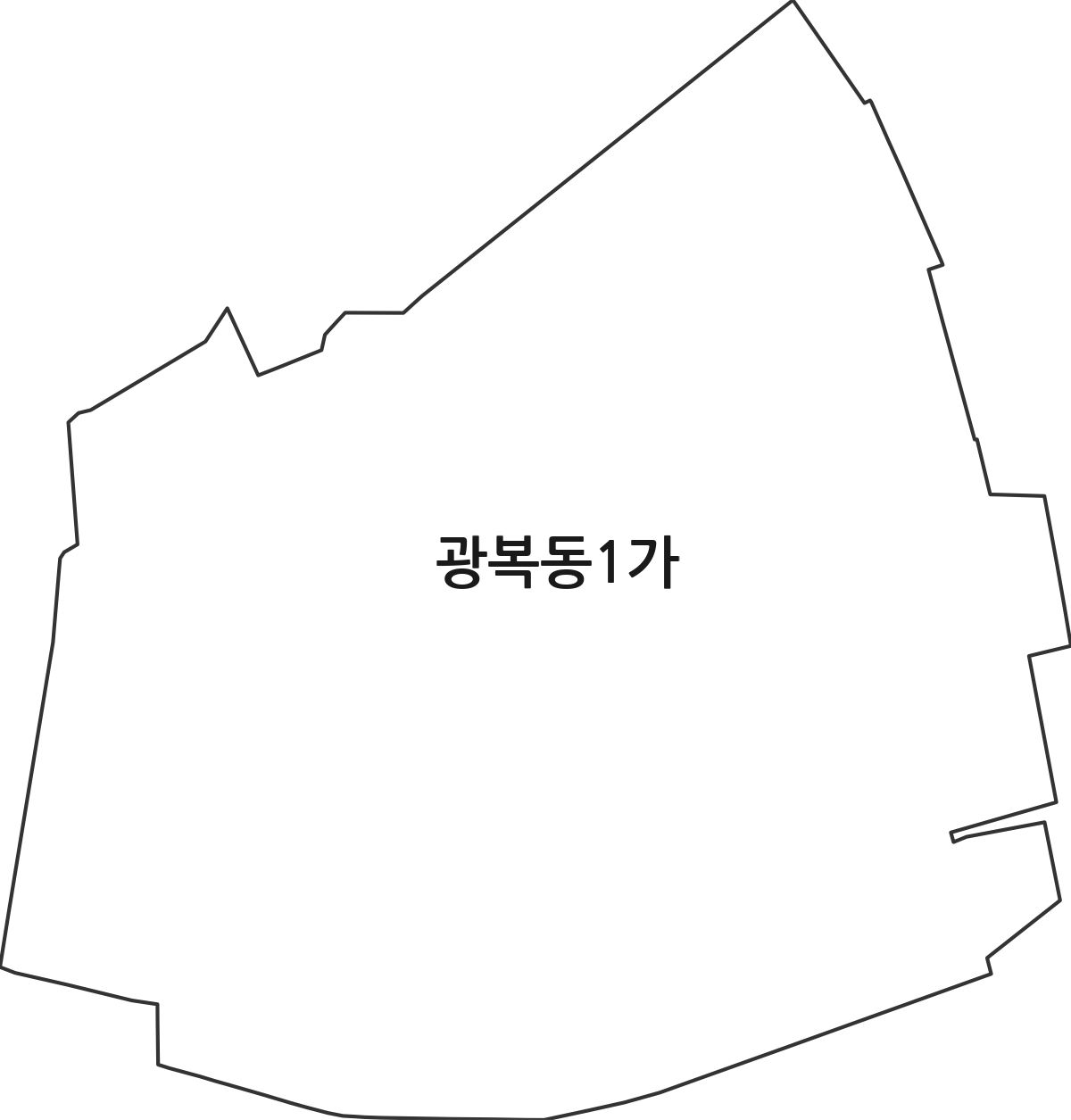 부산광역시 중구 광복동1가 법정동 행정구역 경계 지도