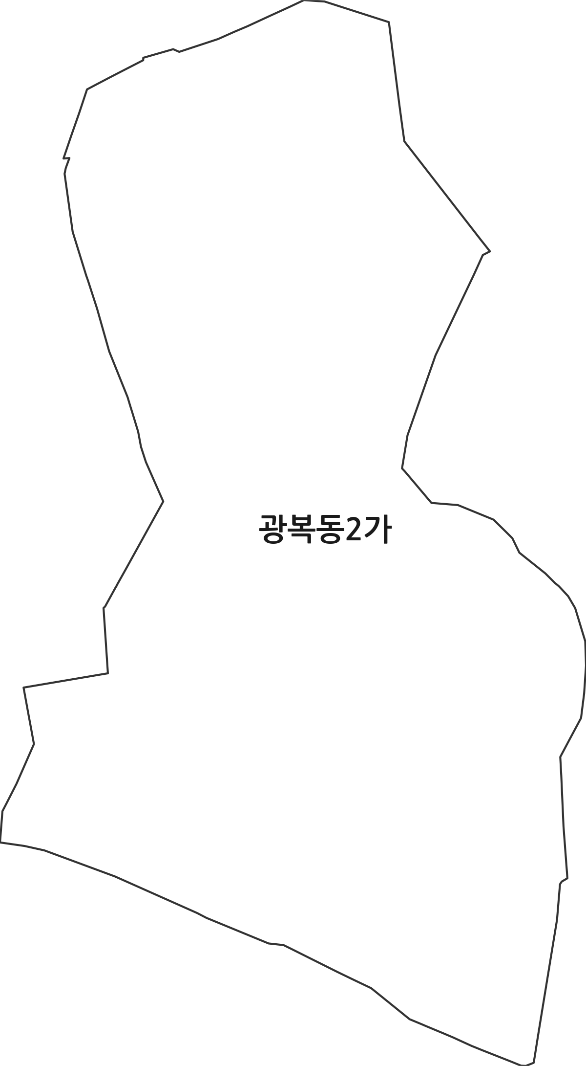 부산광역시 중구 광복동2가 법정동 행정구역 경계 지도