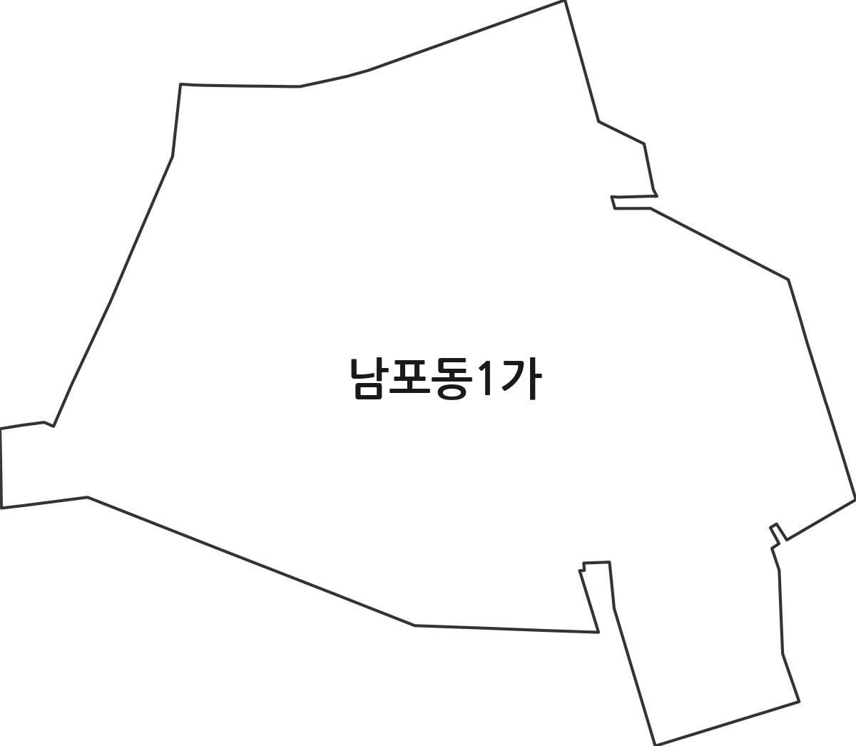 부산광역시 중구 남포동1가 법정동 행정구역 경계 지도