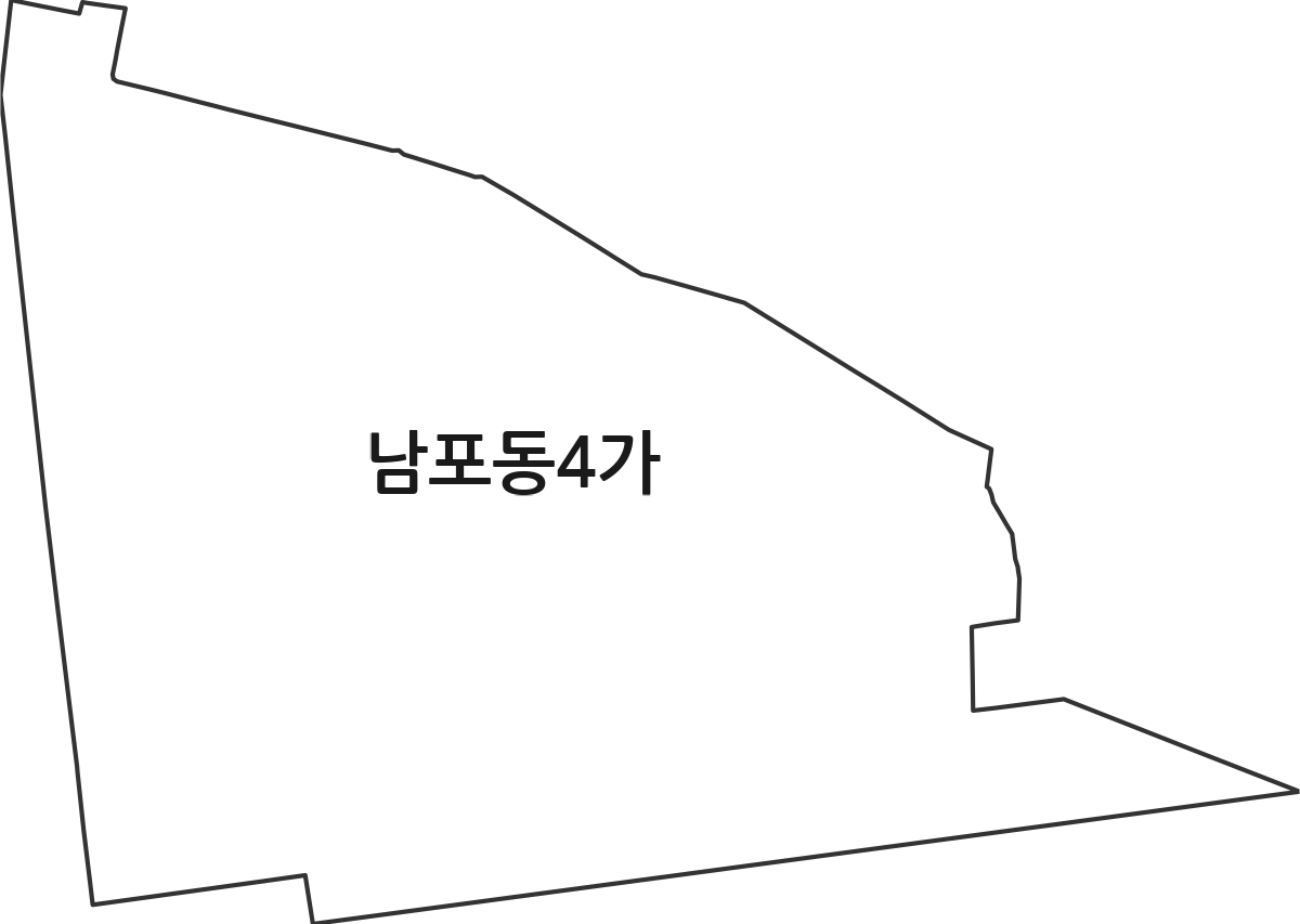 부산광역시 중구 남포동4가 법정동 행정구역 경계 지도