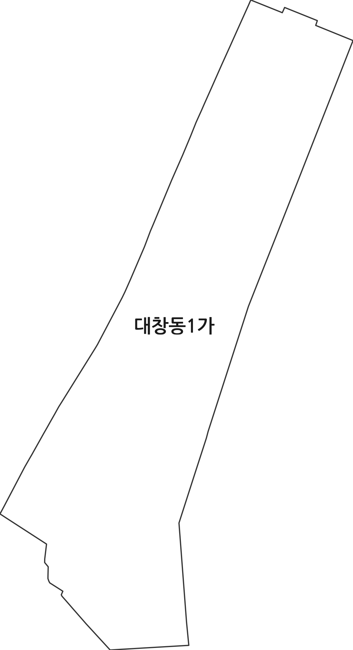 부산광역시 중구 대창동1가 법정동 행정구역 경계 지도