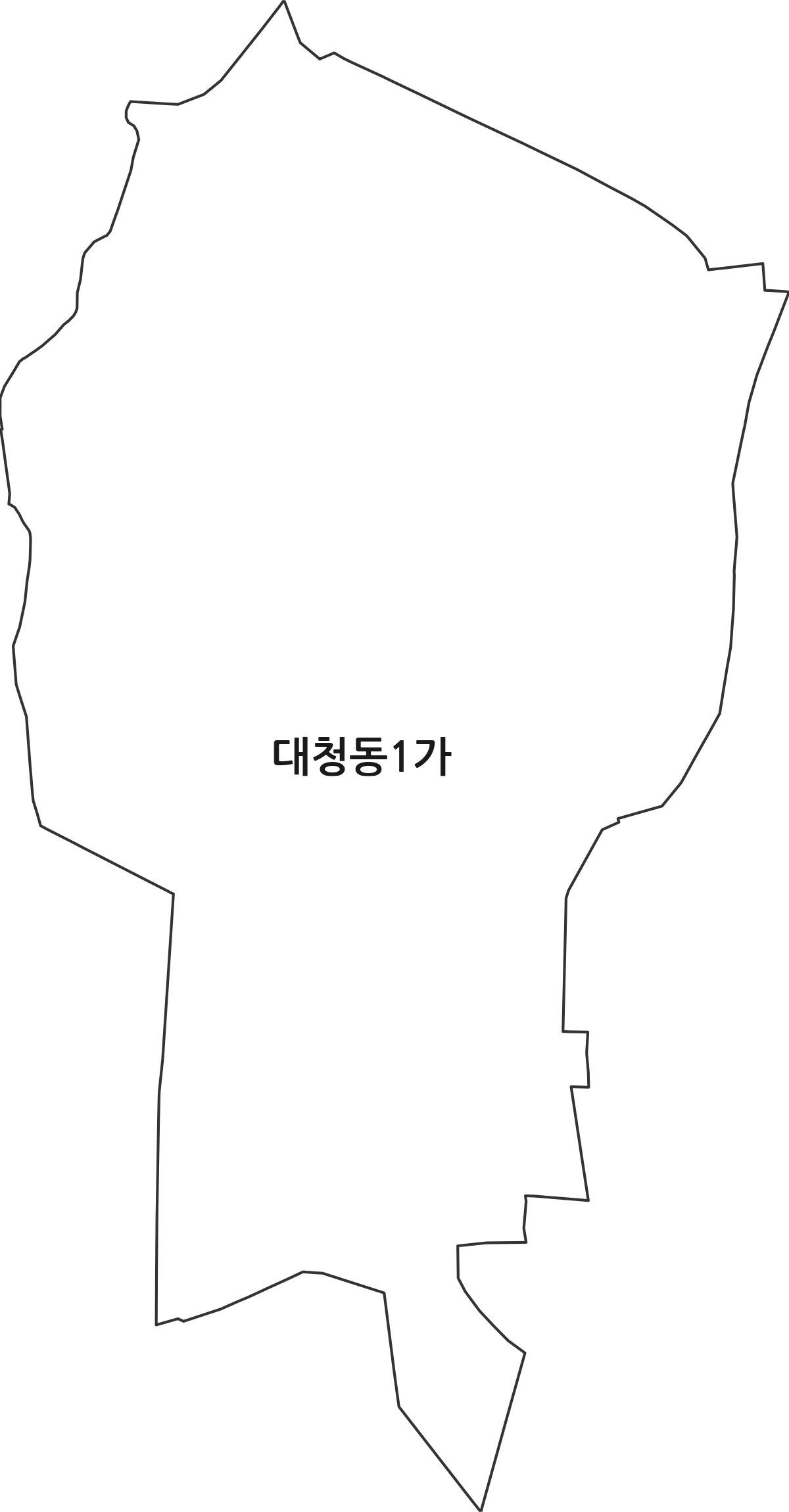 부산광역시 중구 대청동1가 법정동 행정구역 경계 지도
