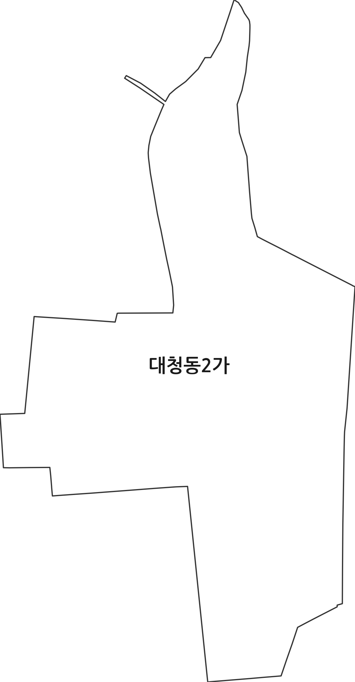 부산광역시 중구 대청동2가 법정동 행정구역 경계 지도