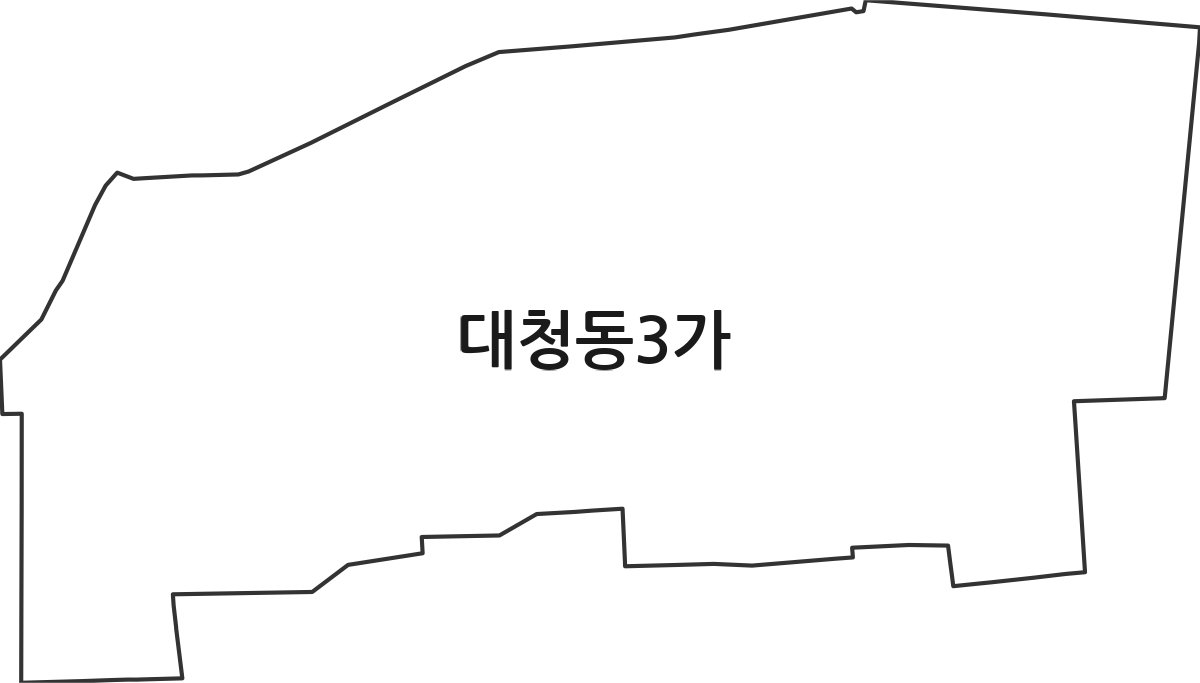 부산광역시 중구 대청동3가 법정동 행정구역 경계 지도