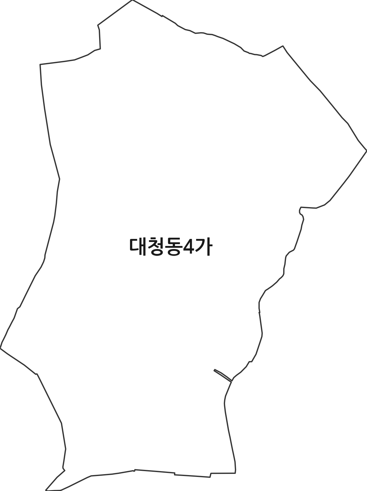 부산광역시 중구 대청동4가 법정동 행정구역 경계 지도